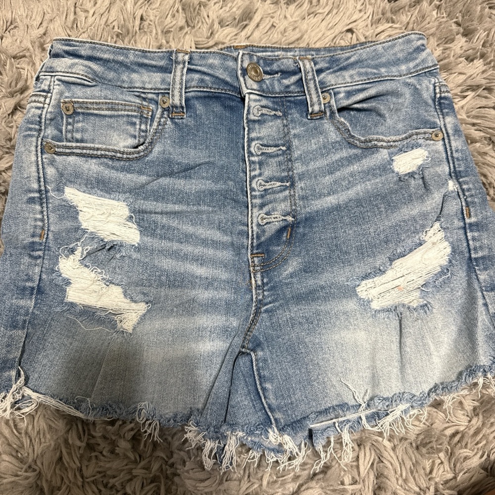 Distressed Denim Mini Skirt